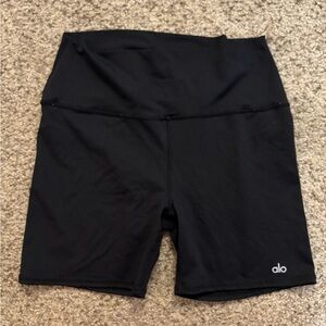 Alo Yoga Alosoft High-Rise 5” Black Bike Shorts size Large minor